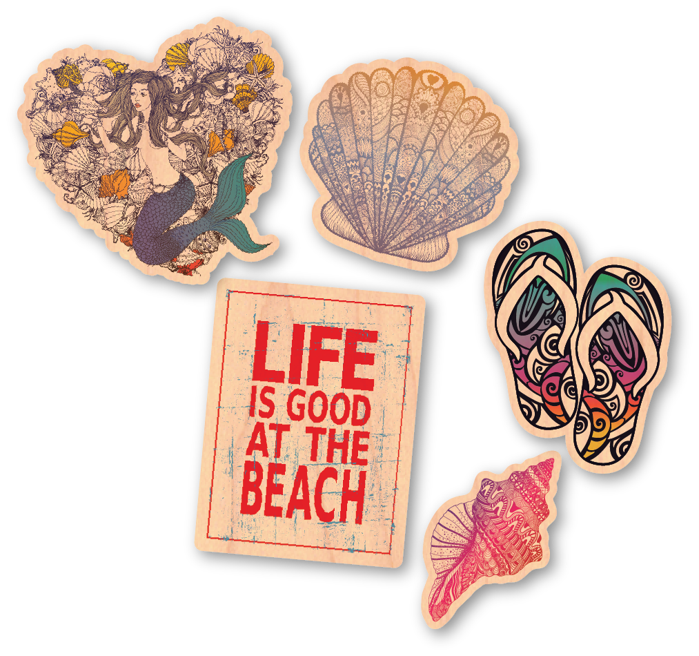 Mini Wooden Sticker Packs by Dust City Designs (12 styles)