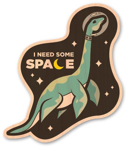 Dino in Space  Dust City Wood Stickers