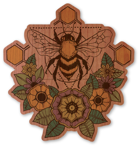 Wooden Bee Honeycomb Art Decor