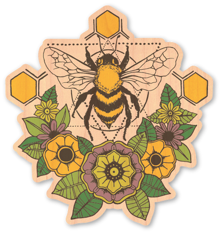 Geometric Bee with Flowers