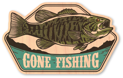 Color Gone Fishing  Dust City Wood Stickers