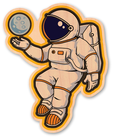 Dino in Space  Dust City Wood Stickers