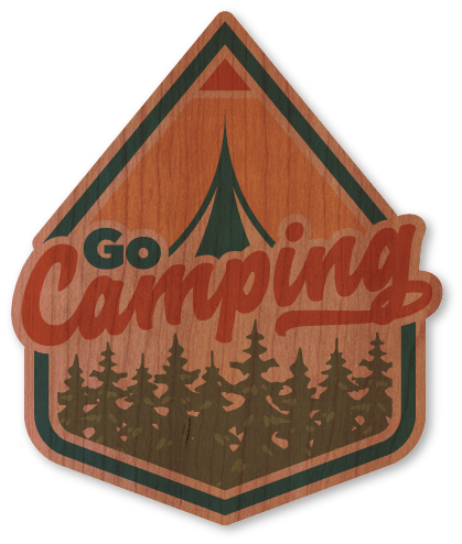Happy Camper Tent  Dust City Wood Stickers