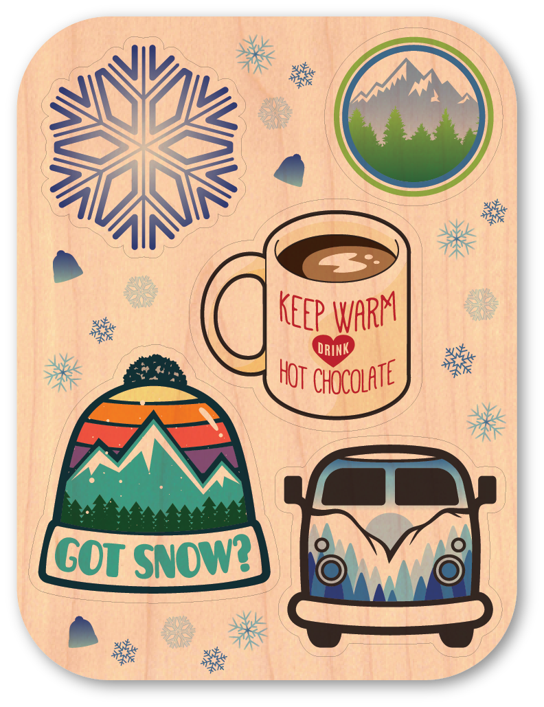 Let it Snow Muffs  Dust City Wood Stickers