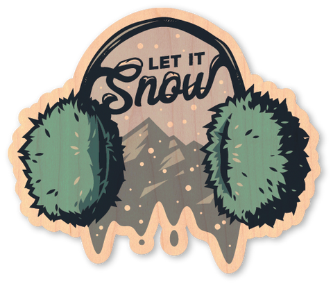Let it Snow Muffs  Dust City Wood Stickers