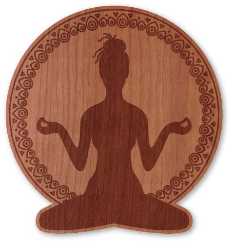 Yoga In Sunset Circle Sticker - U.S. Custom Stickers